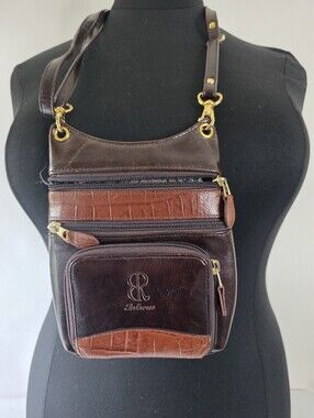 BelleRose Two-tone Mini Crossbody Brown Leather Shoulder Bag
